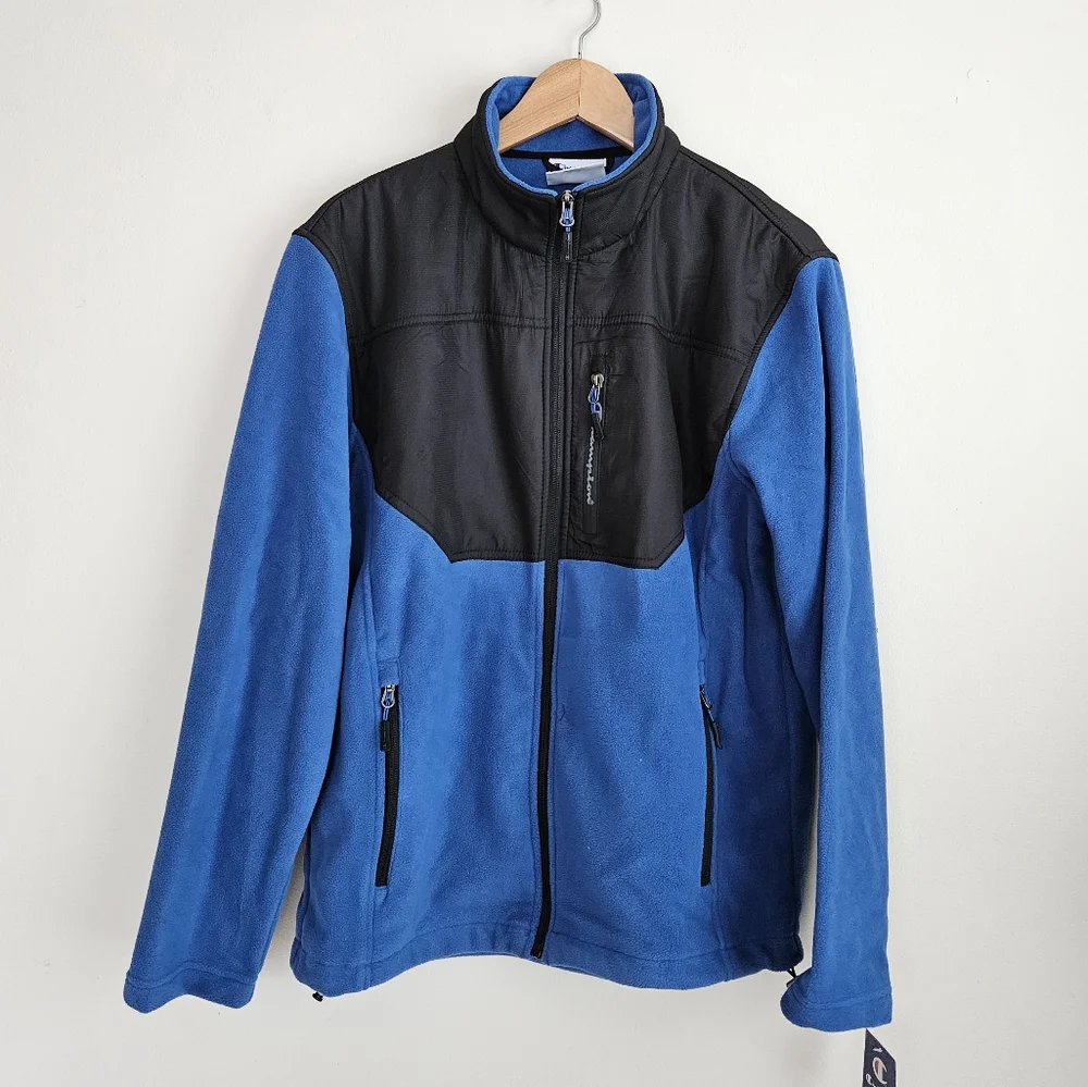Champion Jacket Arctic Mens Fleece Jacket Blue‎ and Black size Medium NWT